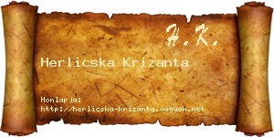 Herlicska Krizanta névjegykártya